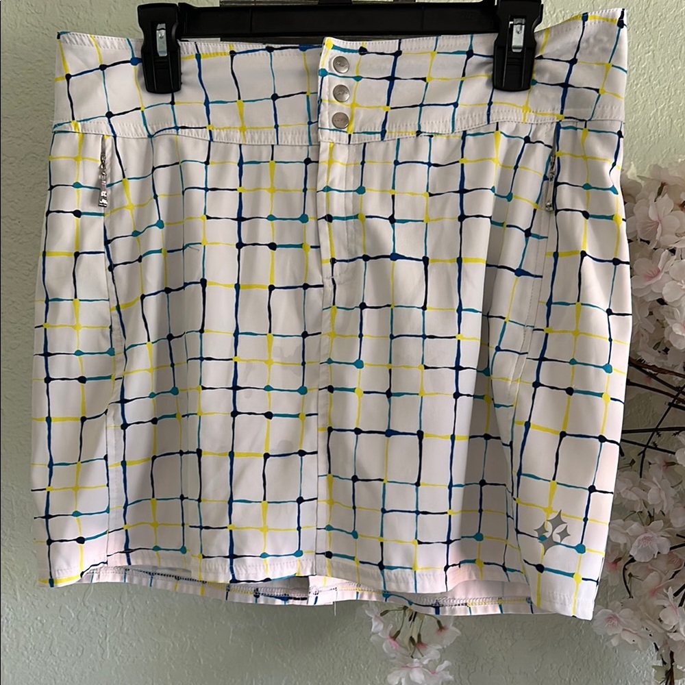 Jofit Blue and White Pleated Pencil Skirt